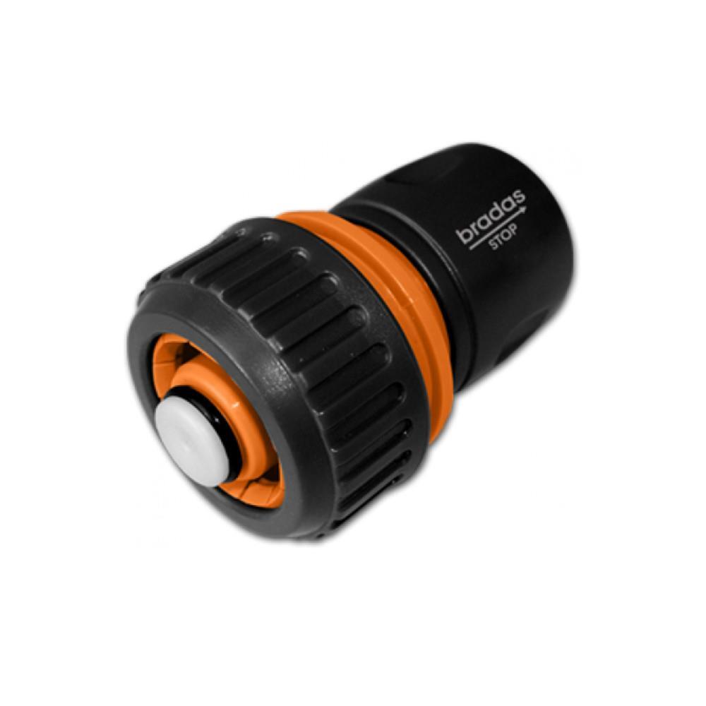 Bradas Schlauchkupplung 1/2" – Schnellverbindung Mit STOP-Funktion, Rutschfeste Beschichtung