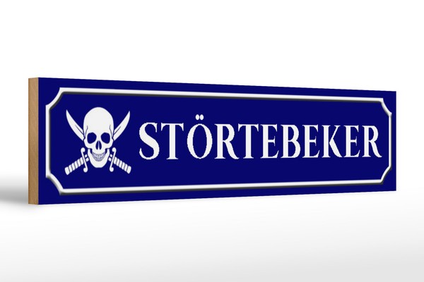 Holzschild StraßEnschild 46X10Cm StöRteneker Mit Totenkopf Schild Wooden Sign-image