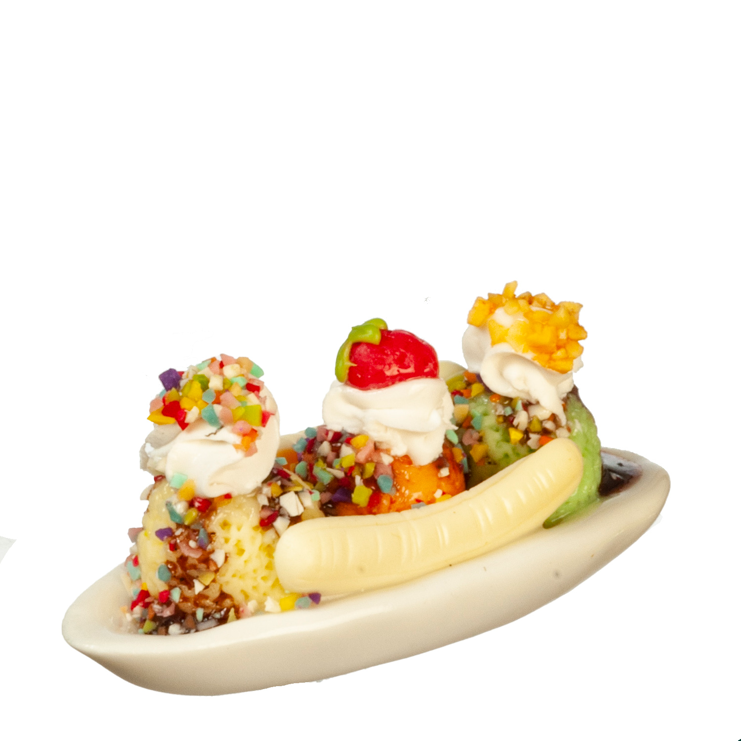 Dolls House Dessert Food Oversized Banana Split Dessert Miniature Scale