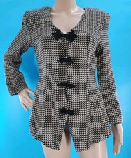 Vintage Kristy Women's Blazer Jacket Size Small Black And White