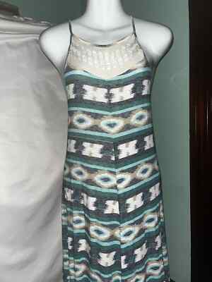 PPWC Lucky Brand 'Live In Love' Super long dress 'train' Sexy Crochet Neckline S
