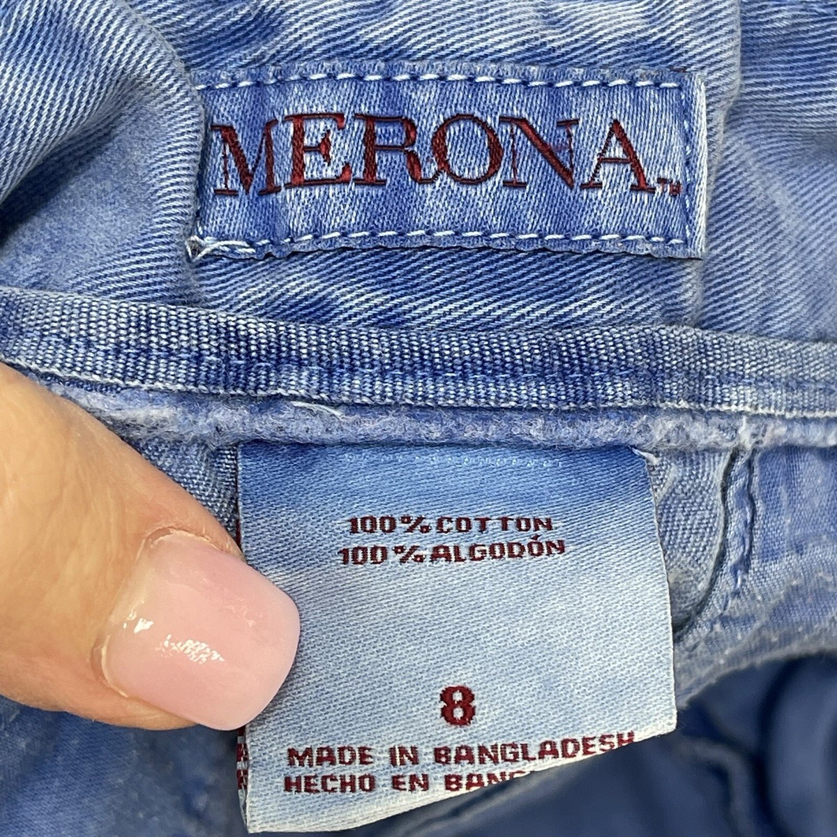 Merona Shorts Womens 8 Blue Chino Twill Casual Ladies | eBay