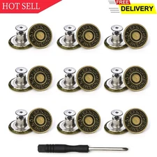 Arokimi Jeans Buttons Replacement, Instant No Sew Buttons for Pants with Tool...