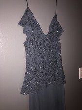J Kara formal dress hand beaded Silver / Gray Women s SZ 10