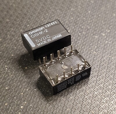 2 PCS - New Omron G6HK-2 5VDC Relay DPDT, 5V Coil, Low Profile 0.2'' Height