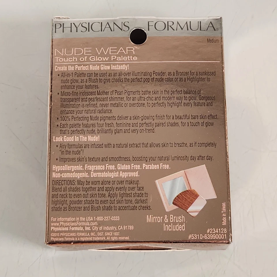 Physicians Formula Nude Wear Touch Of Glow Palette 6399 Medium Illuminating NEW - Image 2 of 4