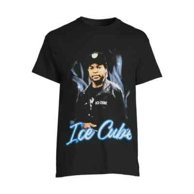 ICE CUBE BLUE FLAME Men's Size M Medium Graphic T-Shirt Tee Short Sleeve Black