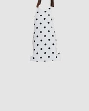 $210 Ralph Lauren Women's White Black Polka-Dot Sleeveless A- Line Dress Size 4
