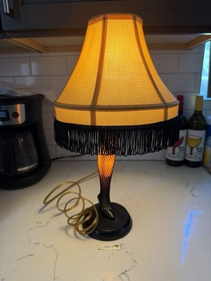 A Christmas Story Iconic Leg Lamp Fishnet Stocking Yellow Fringe Light Works