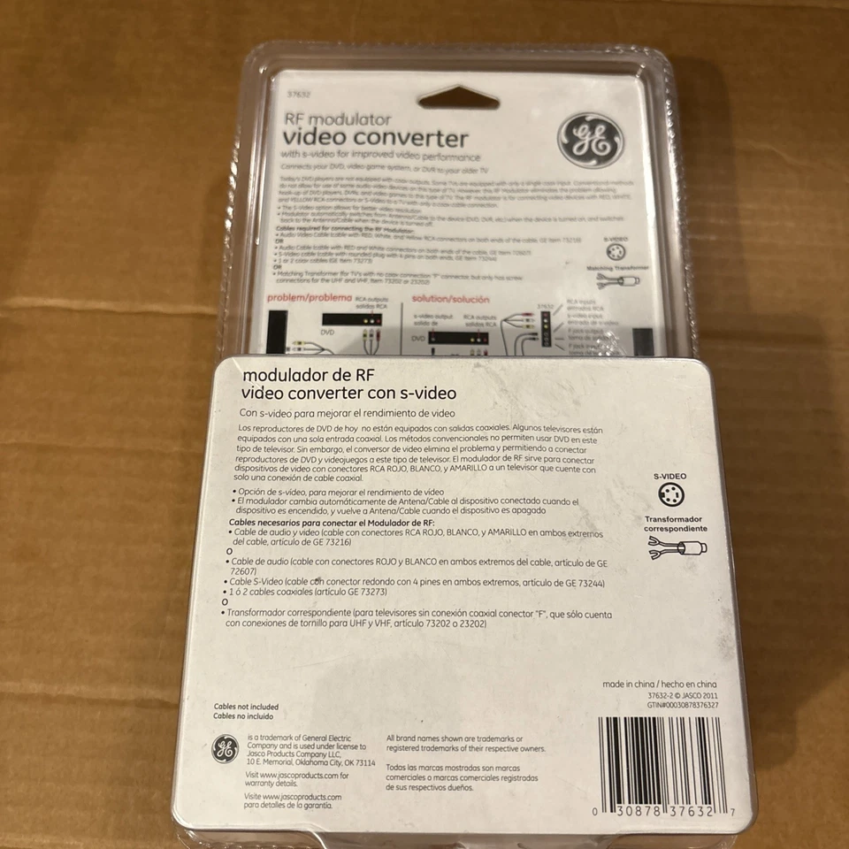 GE RF Modulator Video Converter 37632 Connect DVD DVR Video Games For Older TV - Image 4 of 4