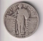 1927 STANDING LIBERTY QUARTER 25¢ 90% SILVER PHILADELPHIA UNITED STATES AMERICA