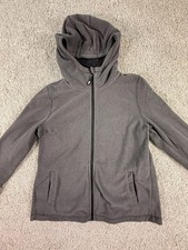 DKNY Sport Women's Gray Polyester Full Zip Jacket Size Medium Long Sleeve Hooded