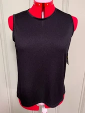 Allison Daley Petites Black  Tank Top Satin Trim Size PM NWT