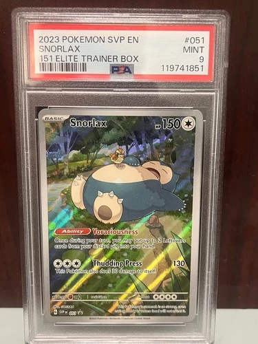 Pokémon 2023 SVP en Snorlax 151 Elite Trainer Box #51 Black Star Promo, PSA 9