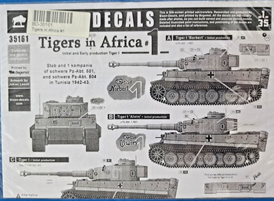 Bison Decals 1/35 * 35161 * Tigers in Africa #1 Transfer * Decal Model Accessory