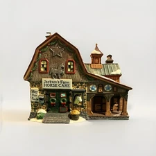 Holiday Time Christmas Village Lighted Barn House Oakbrook Farms Horse Care