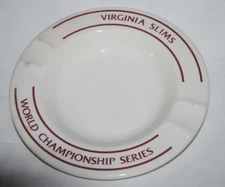 Virginia Slims women's tennis tournament ceramic ash tray, vintage