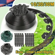 No Dig Landscape Edging Kit 33ft, Flexible PE Lawn Border 2" Tall with Spikes