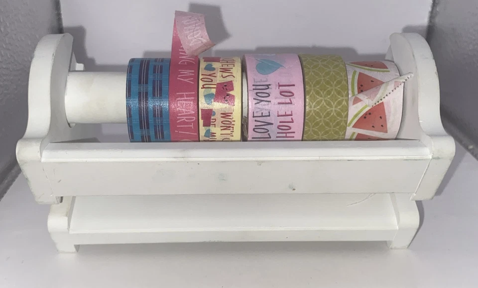Dispensador de fita Washi e 6 rolos de fita usados - Imagem 3 de 3