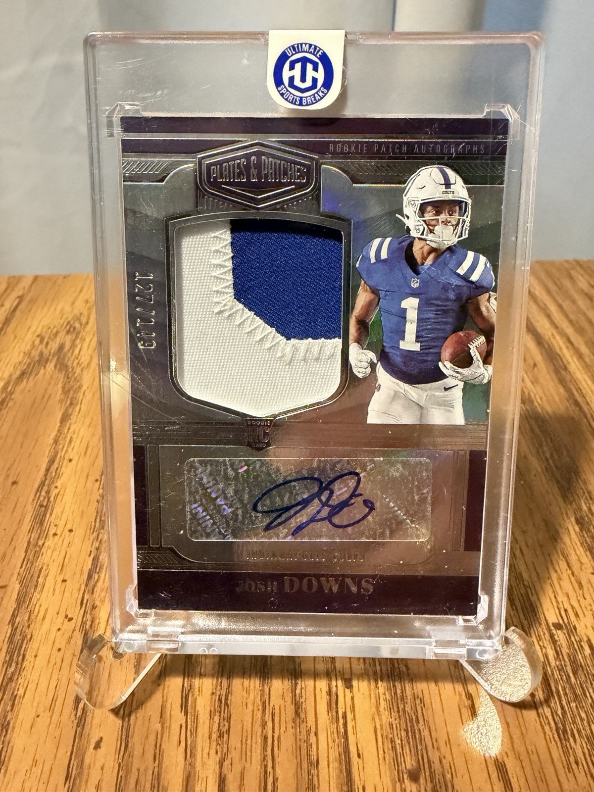 Josh Downs Panini Plates & Patches Rookie Patch Autographs #RPA25 Base