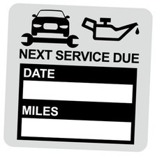2x2 inch 102 PCS Black Static Cling Oil Change Stickers Next Service Due