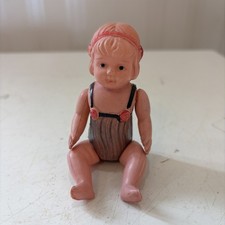 Vintage celluloid girl flapper style doll strung arms legs carnival prize Japan
