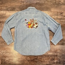 Vintage The Disney Store Winnie the Pooh Unisex Embroidered Button Down Short