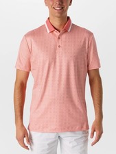 NWT Redvanly Devine Polo Men’s Size XL Coral Red Geometric AOP Golf Performance