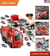 Fire Truck Playset for Kids 1-9: 6 Cars  Racing Fun for Imaginative Play