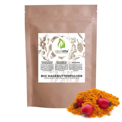 GreatVita Bio Hagebuttenpulver 800g | Hagebutte gemahlen | 100% naturrein