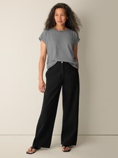 Eileen Fisher Garment-Dyed Utility Cotton Wide-Leg Pant Brand New NO IMPORT FEES