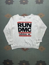 Vintage 80s crewneck sweatshirt adidas Run DMC boot hip hop streetwear L/XL
