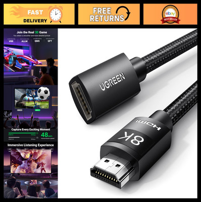 8K HDMI Extender Cable 2.1 Ultra High Speed 4K Male to Female Adapter 3.3FT for