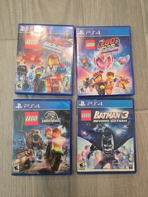 Lot Of 4 PS4 Lego Games ~ Batman 3, Jurassic World, Lego Movie, Lego Movie 2
