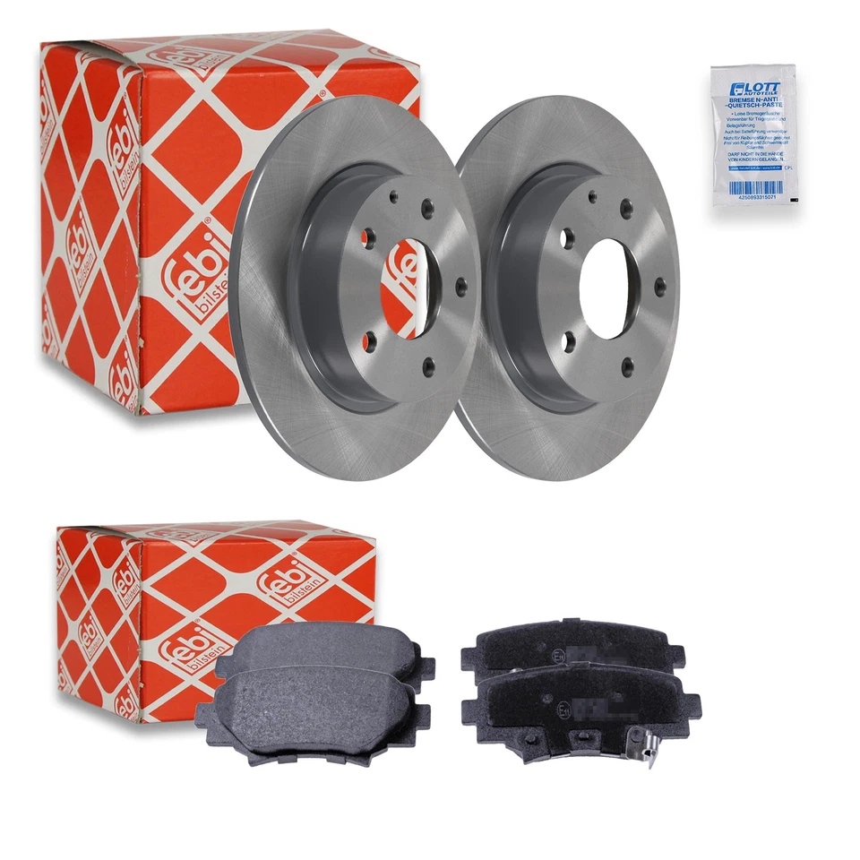 Febi Bremsscheiben hinten Ø265mm + Beläge passend für Mazda 3 BM BN Stufenheck