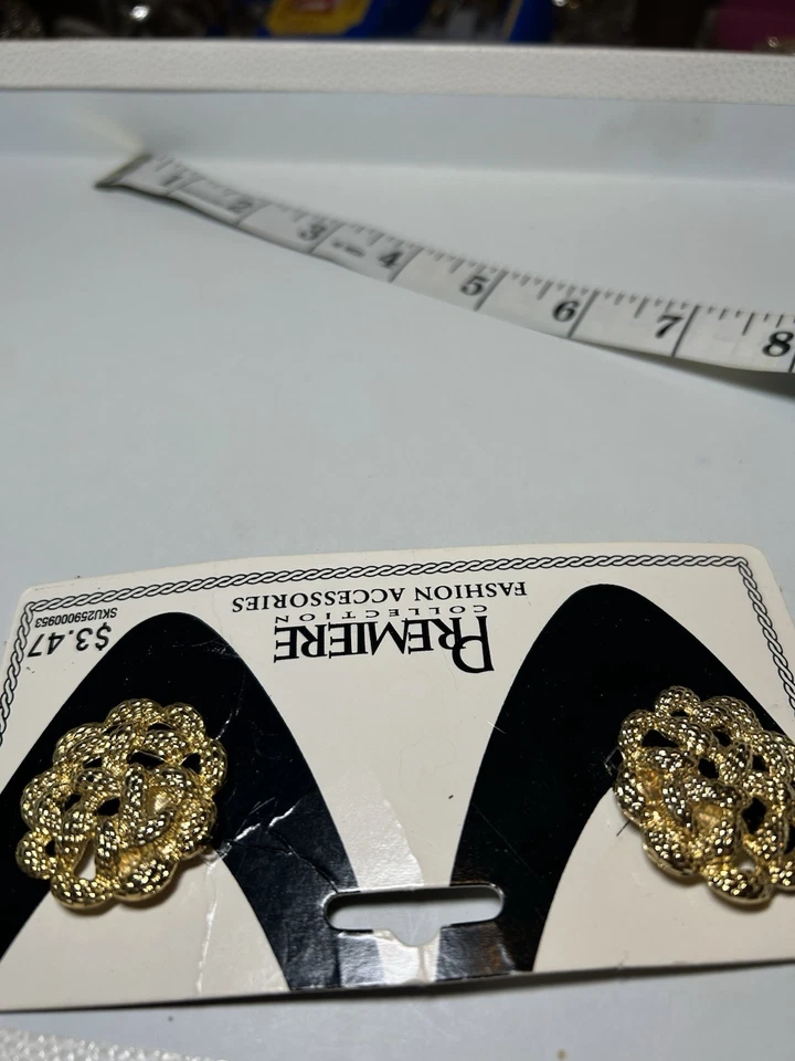 Clipes de sapato vintage cor dourada cartão original Art Deco Premier Collection feminino - Imagem 3 de 4