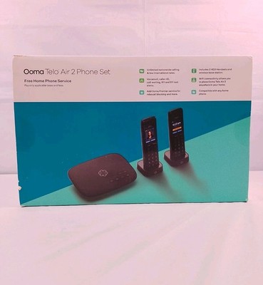 Ooma Telo Air 2 Phone Set Model TELOAIR22HD3 2 Handhelds Open Box
