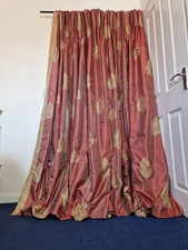 Pr MTM Silky Leaf Interlined Large Curtains 66"W/85.5"L
