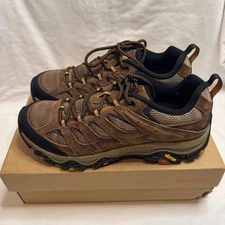 Merrell Moab 3 Earth Hiking Trail Shoes Men's Size 10.5 M Brown Vibram Soles