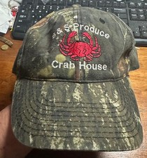 S&S Produce Crab House Hat Cap Camo Cold Beer To Go! Port Authority #G