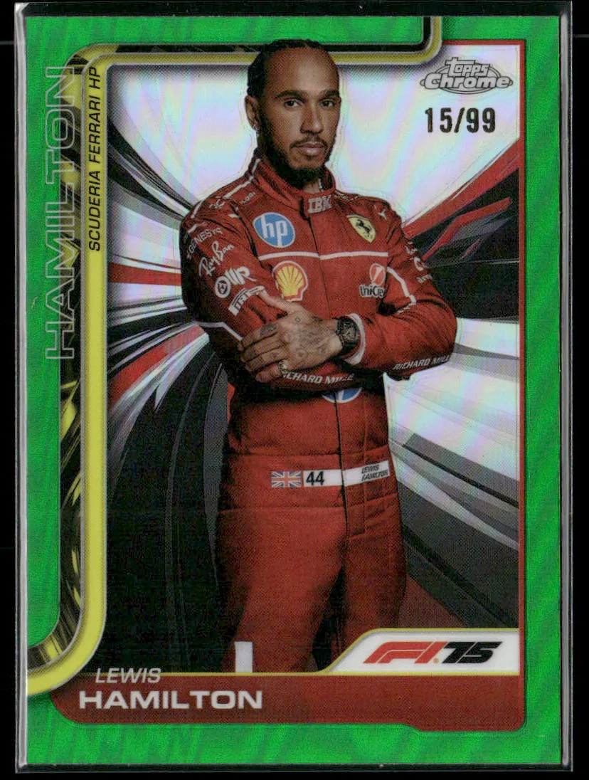 2025 Topps Chrome F1 Lewis Hamilton #4 Green Refractor 15/99