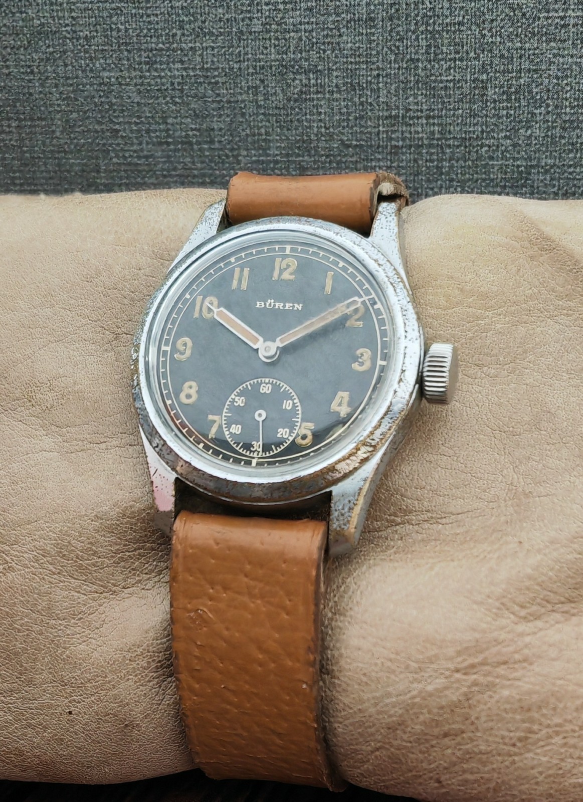 RARE! BUREN GRAND PRIX WWII 40's MILITARY D11102H cal.12 GERMAN VINTAGE WATCH. image 2