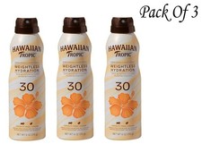 Hawaiian Tropic Weightless Hydration Clear Spray Sunscreen SPF 30, 6oz 3 Pack 