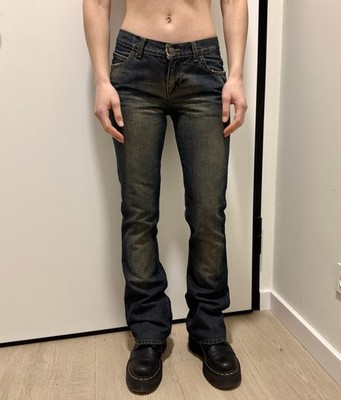 DDP Miss Sixty 60 Flip Tommy Low rise Green y2k vintage flared Jeans 2000`s