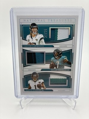 2024 National Treasures TREVOR LAWRENCE BRIAN THOMAS JR ETIENNE Triple Patch /25