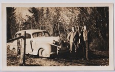 2 Men With 1937 Hudson Terraplane Sedan Country Scene Original Photo