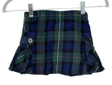 Lands' End Girls 4 Side Pleat School Uniform Skort Hunter/Classic Navy Plaid