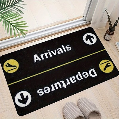 2D Arrival and Departure Flight Doormat Entry Doors Living Rooms and Home Decor