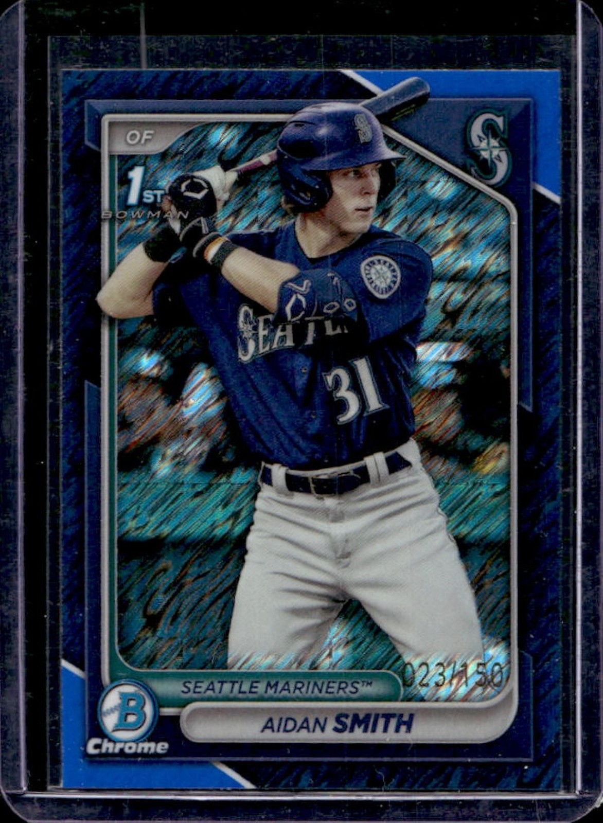 2024 Bowman Aidan Smith Chrome Blue Shimmer Refractor 1st #23/150