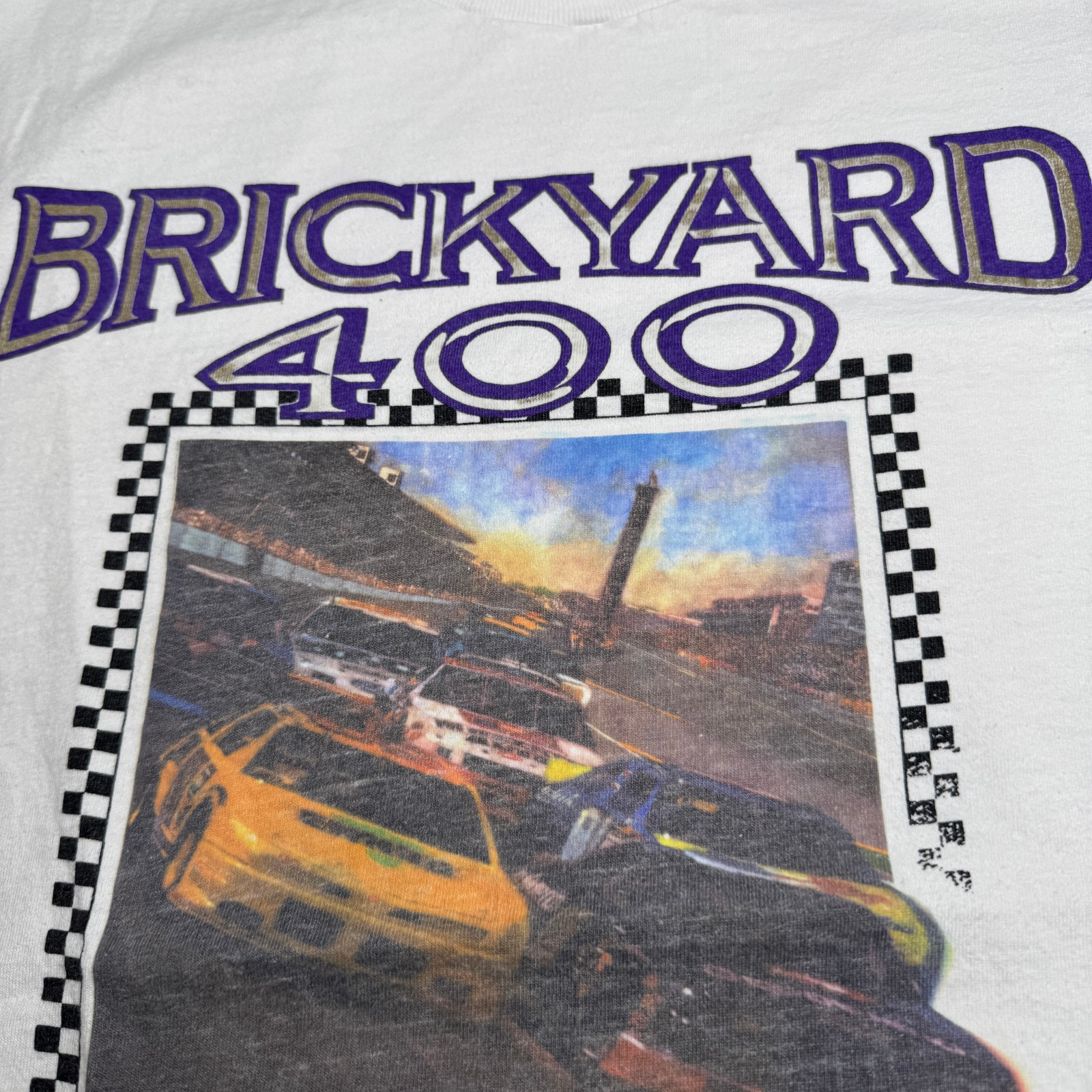 Vtg Nascar Brickyard 400 1994 Graphic Racing T Shirt White Size XL Indianapolis